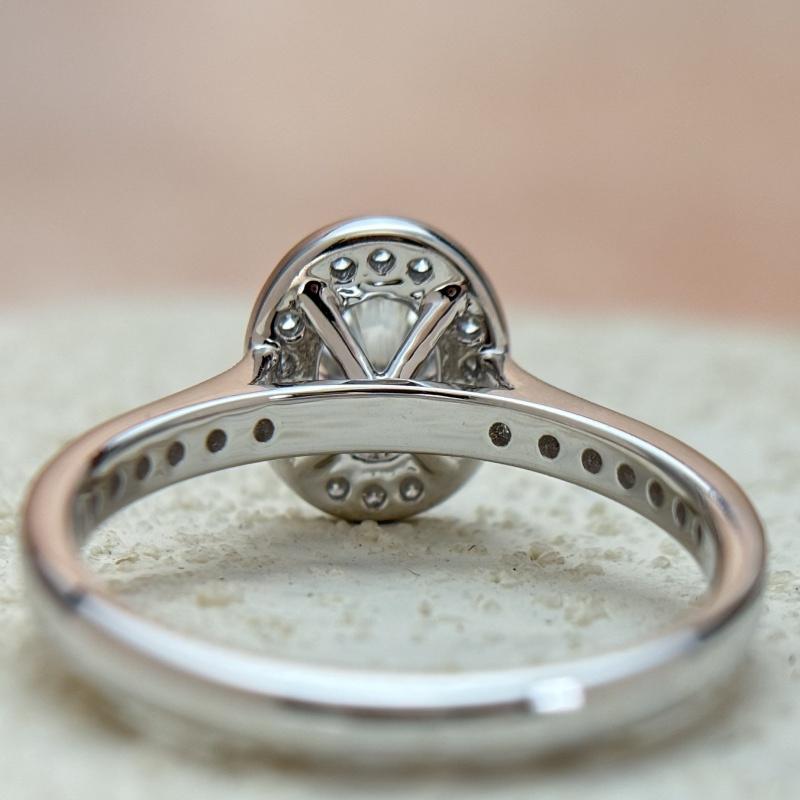 Moissanite Wedding Ring Set, Oval Cut Moissanite Engagement Ring