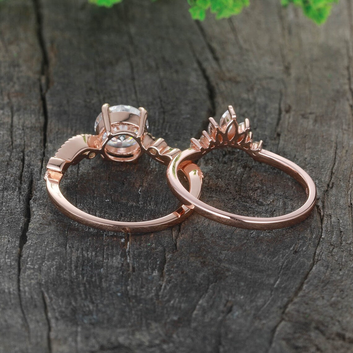 1.25 CT Round Cut Moissanite Ring, Moissanite Bridal Ring Set, 14K Rose Gold Rings, Moissanite Wedding Ring, Promise Ring, Engagement Ring